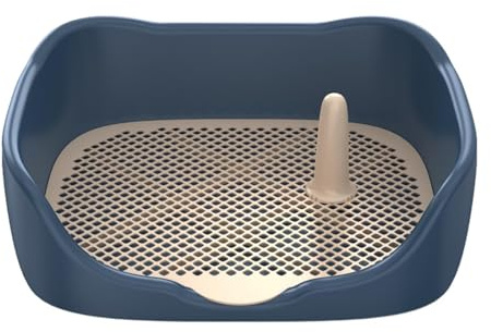 MagiDeal Toilette per Cani, lettiera per Cani, Mantiene Le Zampe e i Pavimenti puliti, Vassoio per l'addestramento dei Cuccioli, Toilette con Griglie a Rete, Blu Medio