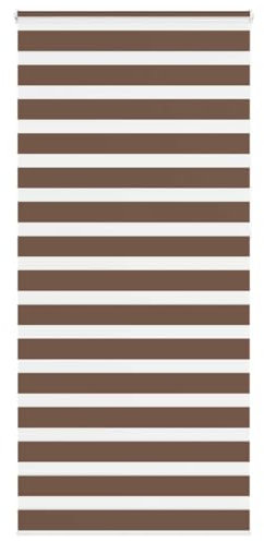 vidaXL Zebrarollo Braun 100x230 cm Stoffbreite 95,9 cm Polyester, Zebra-Rollo, Doppelrollo, Zebra-Jalousie für Fenster, Doppelrollo, Zebra-Rollo