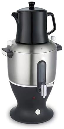 Tea Maker Electric - Stainless Steel 1500W Double Pot Kettle & Infuser - 6L Samovar with Keep Warm Function for Tea - Electric Tea Maker