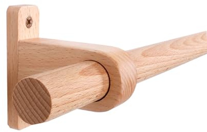 Bastone per tenda regolabile in legno massello, supporto ecologico, lunghezza 120 cm, perfetto per decorare la casa, soluzione elegante per il trattamento delle finestre e design elegante