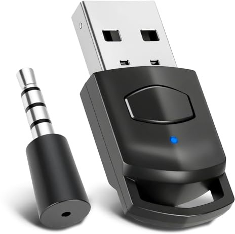 Adattatore audio Bluetooth USB per PS5/PS4/PC, USB Bluetooth 5.0, Chiavetta Bluetooth per PC con mini microfono, Plug & Play