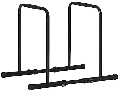 SPORTNOW Dips Barre Parallèle Station de Musculation en Acier Noir