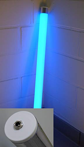Lichtidee Led Leuchtstab matt softton blau 60cm 12Volt mit Steckertrafo Anschluß an Steckdose Dekostab Stablampe