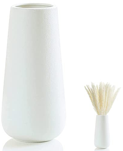 Weiße Vasen Keramik, Vase Weiß, Vasen Deko Keramik, Blumenvase Decorative, Vase Für Pampasgras, Für Pampasgras, Ideal Zur Lagerung Von Blumen Anderen Deko, Blumenvase Deko Wohnzimmer, Schlafzimmer