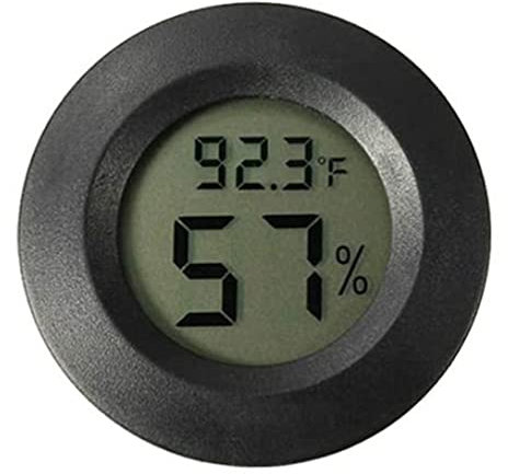 Hygromètre numérique Thermomètre rond LCD Thermomètre électronique Humidité Hygromètre pour serre - noir