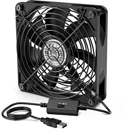ELUTENG 140mm USB Ventilador para PC Ordenador con 3 Velocidades Ajustables, Ventilador USB 5V Compatible con Computadora / PS4 / Caja de TV/Gabinete AV/Router