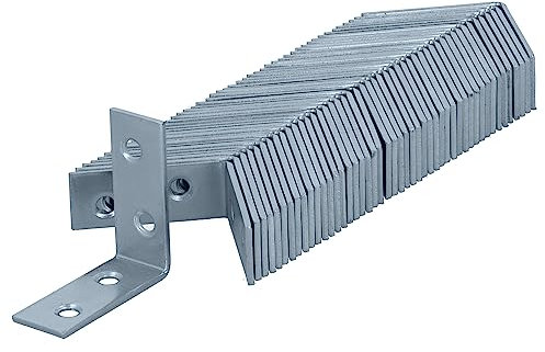 HELPMATE - 48 equerre metal de chaise 40x40x15 mm - Equerre fixation galvanisée et passivée bleue - Equerre de fixation avec protection anti-corrosion, stable & durable - montage facile