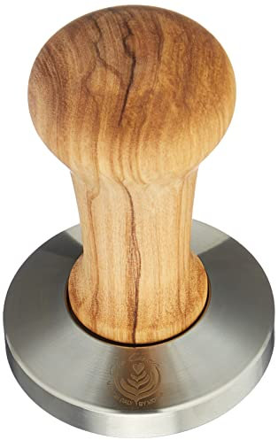 VIA CREMA Kaffee Tamper 58.5 mm. Siebträger Tamper. Coffee Tamper Made in Italy By Motta (Tamper 58.5mm, Olive Wood) Kaffeemaschine Siebträger Zubehör