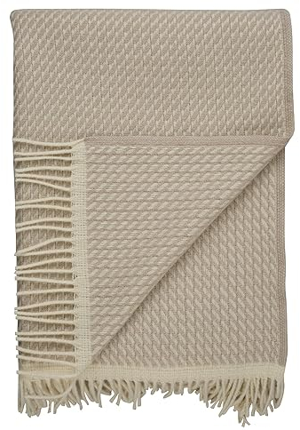 RØROS TWEED - Mello - Wolldecke aus norwegischer Lammwolle - Design von Skogstad & Wærnes - Deckenmaße: 150 x 210 cm (150 x 210 cm, 5754 - Warm Grey)