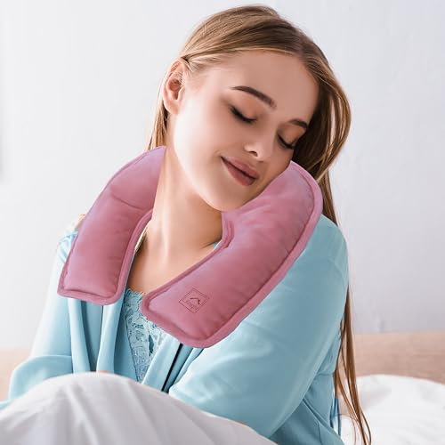 Knight Rechargeable Neck & Shoulder U-Design Electric Hot Water Bottle - Pain Relief Hot Pack, Portable Therapy for Men & Women, Ideal Winter Gift - Pink