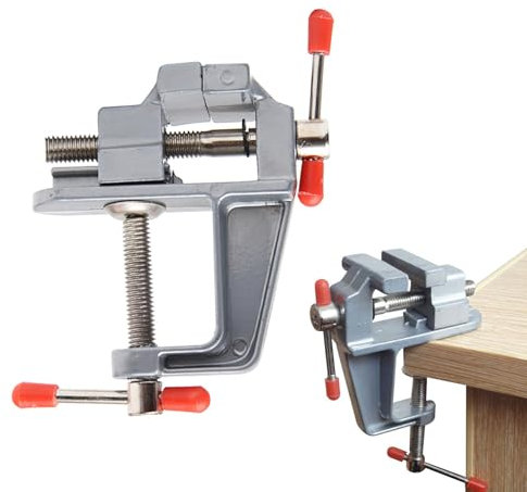 Nuqin Mini Bench Vice Table Clamp Small Bench Vise for Workbench Small Vice Clamp for Polishing Jewelry Carving Clock Repair Model Making Electronic Product Repair Manual Carving
