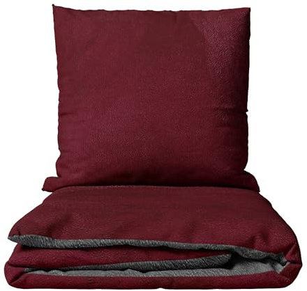 Leonado Vicenti Winter Bettwäsche Thermo Fleece Uni Flauschige Wendebettwäsche Set warm Bezug kuschelig, 2teilig, 155x200 cm
