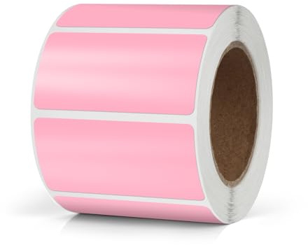 Meitaat rosa rektangulära klistermärken 50 x 25 mm färgkodning självhäftande etiketter flyttbar rulle avtagbar 500 stycken