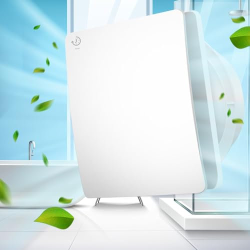 YIBONIKA Badlüfter 100mm mit Nachlauf 5 Verzögerungsfunktion Timer, Abluftventilator mit Rückstauklappe Leise 95m³/h, 34dB für Bad, WC, Küche