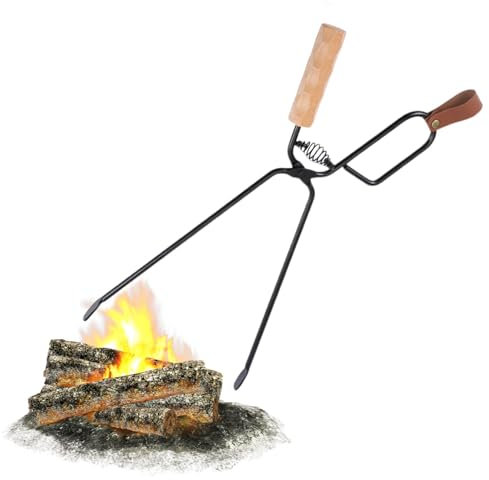 Setauoo Pinzas para leña de alta resistencia,Pinzas para chimenea - Pinzas para agarrar troncos de 18 pulgadas - Pinzas para troncos para fogatas al aire libre, chimeneas interiores, hogueras,