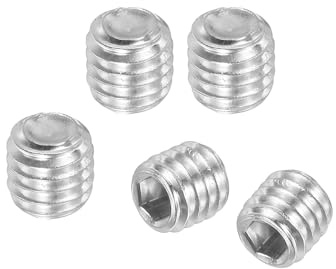 PATIKIL 50 Stück Madenschraube M6 x 5mm, 304 Edelstahl Madenschrauben Set für Türklinken Halterung Möbel Lampen Wasserhahn Reparaturen, Silber Innensechskant Gewindestifte Schrauben Set