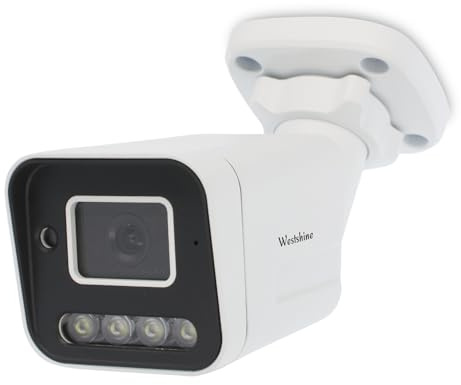WESTSHINE Telecamera IP PoE 5MP, rilevamento persone/veicoli, deterrente attivo, telecamera di sorveglianza esterna con visione notturna colori, alloggiamento metallico grandangolare IP67