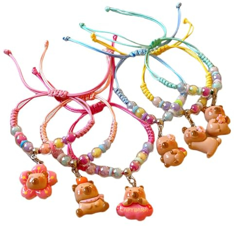 JYNXOR 6 Pezzi Braccialetti Amicizia, Braccialetti Bambina Intrecciato Regolabile con Ciondolo, Bracciale Amicizia per Bambini, Gadget Compleanno Bambini,Bomboniere per Feste di Compleanno per Bambine