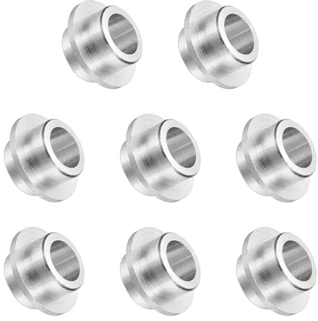 YELARXI Inline Skate Bearing Bushing Spacers, Skate Axles Shaft Spacers Roller Bushing Gasket Wheel Center Bearing Fitting for (Skating/Skateboard) 8mm & 8 Pcs & Aluminum & Silver