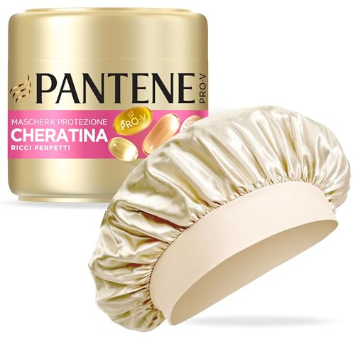 Pantene Pro-V Set Cuffia Seta Per Capelli + Maschera Capelli, Protezione Cheratina, Ricci Perfetti, Fino A 72h Di Ricci Definiti In 1 Applicazione Per Ricci Crespi, Ribelli, 300 ml