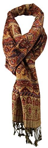 TigerTie - Designer Schal in orange blutorange bordeaux braun silber schwarz gemustert