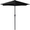 Charles Bentley Outdoor, Garden, Patio 2m Parasol Shade Umbrella, 2.5kg, Water Resistant, Sunshade, Free Standing, Crank Winding System, 38mm Pole, Steel Frame, In Black (225x200cm)