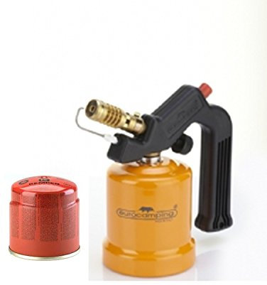 13002_****** SALDATORE A GAS SU CARTUCCIA EUROCAMPING BASE METALLO PIEZO + 1 CARTUCCIA