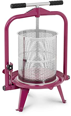 Wiesenfield Pressoir De Table 1 toile de presse incluse Hydraulique Extracteur De Jus Mécanique À Vis INOX Presse À Fruit Pomme Jus Vin (Manuel, 14 l, INOX/Fer, Vissable À Une Table, Déversoir)