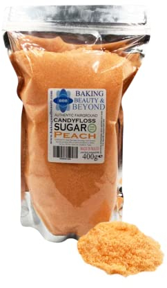 Baking Beauty and Beyond Premium Candy Floss Sugar 400g - Peach Flavour