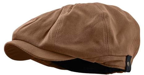 Clape Cotton Baker Boy Beret Flat Cap Shelby Cap Men's 8 Piece Newsboy Cap Ivy Caps Breathable Summer Duckbill Hat