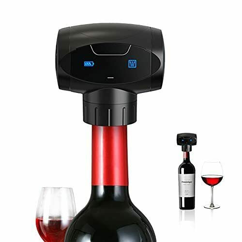 KAVYDENS Tappi elettrici per vino, miglior regalo per gli amanti del vino, pompa automatica per vuoto del vino con tappi in silicone, tappi riutilizzabili per bottiglie di vino tappo e sigillante