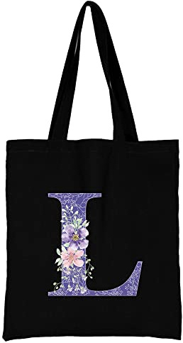 26 Letter Printed Canvas reusable grocery bags, Foldable Casual Travel HandBag, Shoulder Beach Tote Bags, Shopper bag eco friendly super strong washable Storage bags Shopping bag Canvas bag for Women