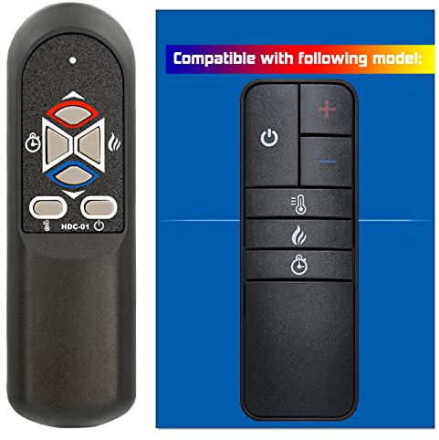 GENGQIANSI Replacement for Whalen Electric Fireplace Heater Remote Control WSLWFP48-5 WSLWFP54-6 SF127-23AI2D SF127-26AI2D WMFP68EC-24ES WMFP68EC-24WH WSF36SY23C WSF36SY23M WSF60WV23-DB WSF60WV23-WA