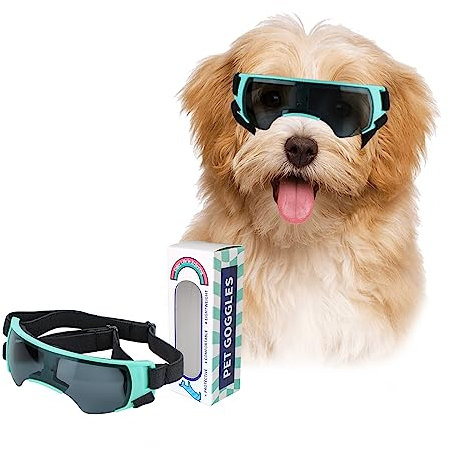 PETLESO Brille für Kleine Hunde Augenschutz Brille Windschutzbrille für Kleine Hunde UV Schutz Hunde Sonnenbrillen für Motorrad/Hundefahrradkorb/Cabrio