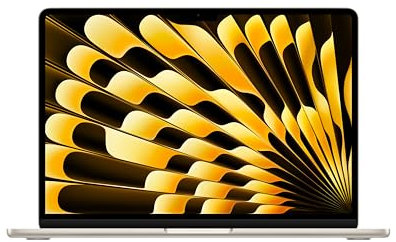 Apple 2024 MacBook Air de 13 Pulgadas con Chip M3 de Apple: Pantalla Liquid Retina de 13,6 Pulgadas, 16 GB de Memoria unificada, SSD de 512 GB, cámara FaceTime HD a 1080p, Touch ID, Blanco Estrella