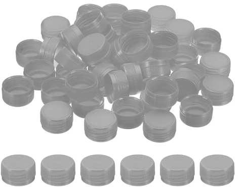 PATIKIL Tappi di Bottiglia Plastica da 1.2 Pollici per Artigianato, 50Pz Tappi a Vite Riutilizzabili per Bottiglie Vuote per Decorazioni Fai da Te, Grigio