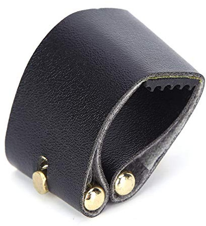 Axophonmundstück Blattschraube, Tragbares Schwarzes PU-Leder für Saxophonmundstücke aus Gummi und Kunststoff (C66-Tenor)