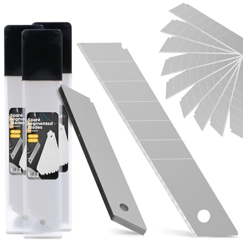 30x Cuchillas De Corte Hoja 25 mm Cutter Cuchillas Utilitarios Hojas de Repuesto Cortador Alfombra Corte Recto Acero Alta Calidad Afilado Profesionales