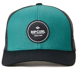 Rip Curl Curve Peak, Gorra de Camionero estructurada, Gorra de béisbol de Malla para Hombre, Ajustable, Negro/Azul Rutina Otoño, Talla única