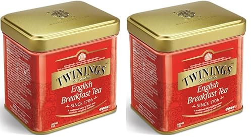 Twinings English Breakfast Tea Schwarzer Tee lose in der TeeDose kräftiger Schwarztee aus hochwertigen Teeblättern gepflückt in Sri Lankas und Indiens besten Teegärten g, Neutral, 100 gramm
