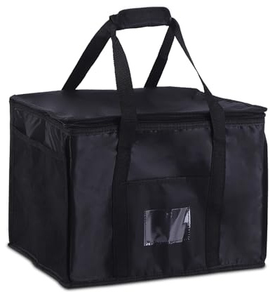 SUOXU Borsa termica termica da 40 l, grande, pieghevole, isolata, per picnic e shopping, borsa termica per campeggio, barbecue e consegna di cibo (nero)