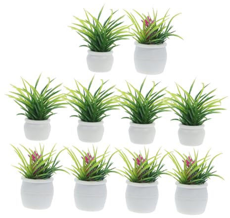IMIKEYA 10Pièces Plantes Miniatures pour Maison De Décoration Réaliste Pot pour Ornement De Jardin Miniature Et Création Environnement De Jeu
