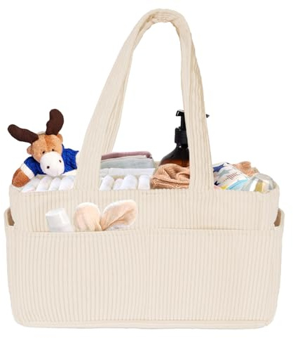 Cesta Organizadora Bebe, Organizador de Pañales para Bebé con Compartimentos Intercambiables, Organizador de Cambiador para Bebé, Regalo para Recién Nacidos