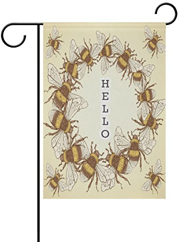 Bourdon Jaune Vintage Drapeaux Solide Garden Flag Résistant Aux Intempéries Bannière Pour Maison Célébrations Pelouse 30X45Cm