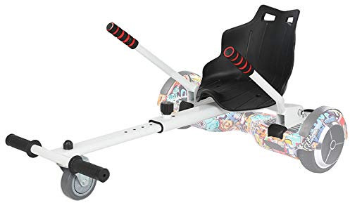 TGHY Hoverkart Sedile Trasforma Il Tuo Hoverboard in Un Go-Kart Cinturino e Telaio Regolabili Adatto per Hoverboard da 6,5 8,0 e 10 Il Miglior Regalo per I Bambini,Bianca