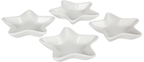 Keramik Dipschälchen 4er-Set Stern weiß Schalenset Dipschalen Soßen Schälchen