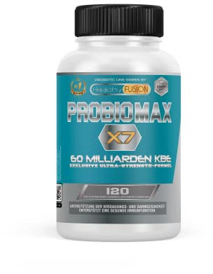 Healthy Fusion, Probiomax, Probiotika & Präbiotika mit Mangan | 60 Milliarden KBE + 25 probiotische Stämme | Verdauungsgesundheit & Immununterstützung | 120 magensaftresistente Kapseln