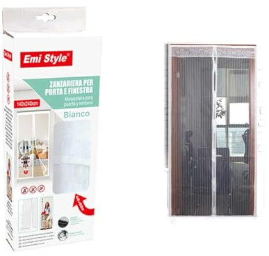 Moustiquaire magnétique pour porte, 140 x 240 cm, couleur blanche, moustiquaire anti-insectes avec autocollant, facile à installer