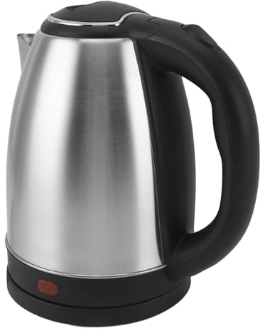 Hervidor Eléctrico de 2 Litros, Hervidor de té Eléctrico Inalámbrico de 1500 W, Caldera de Agua Caliente de Acero Inoxidable, Verter sobre Cafetera (Enchufe europeo 220V)