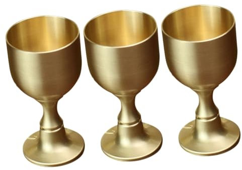 MAGICLULU 3 Pièces Verre à Vin En Laiton Coupe Du Saint Graal Coupes D'église Gobelet Calice Coupe Du Roi Calice Tasse à Liqueur Tasse D'eau Bénite Gobelet à Vin Sacré De Cuivre